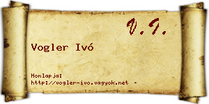 Vogler Ivó névjegykártya